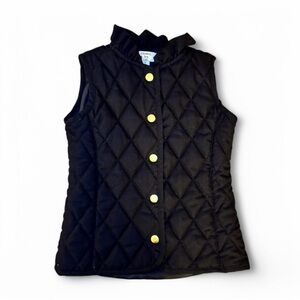 Crown & Ivy 4T Black Quilted Vest Snap Buttons Preppy Girls